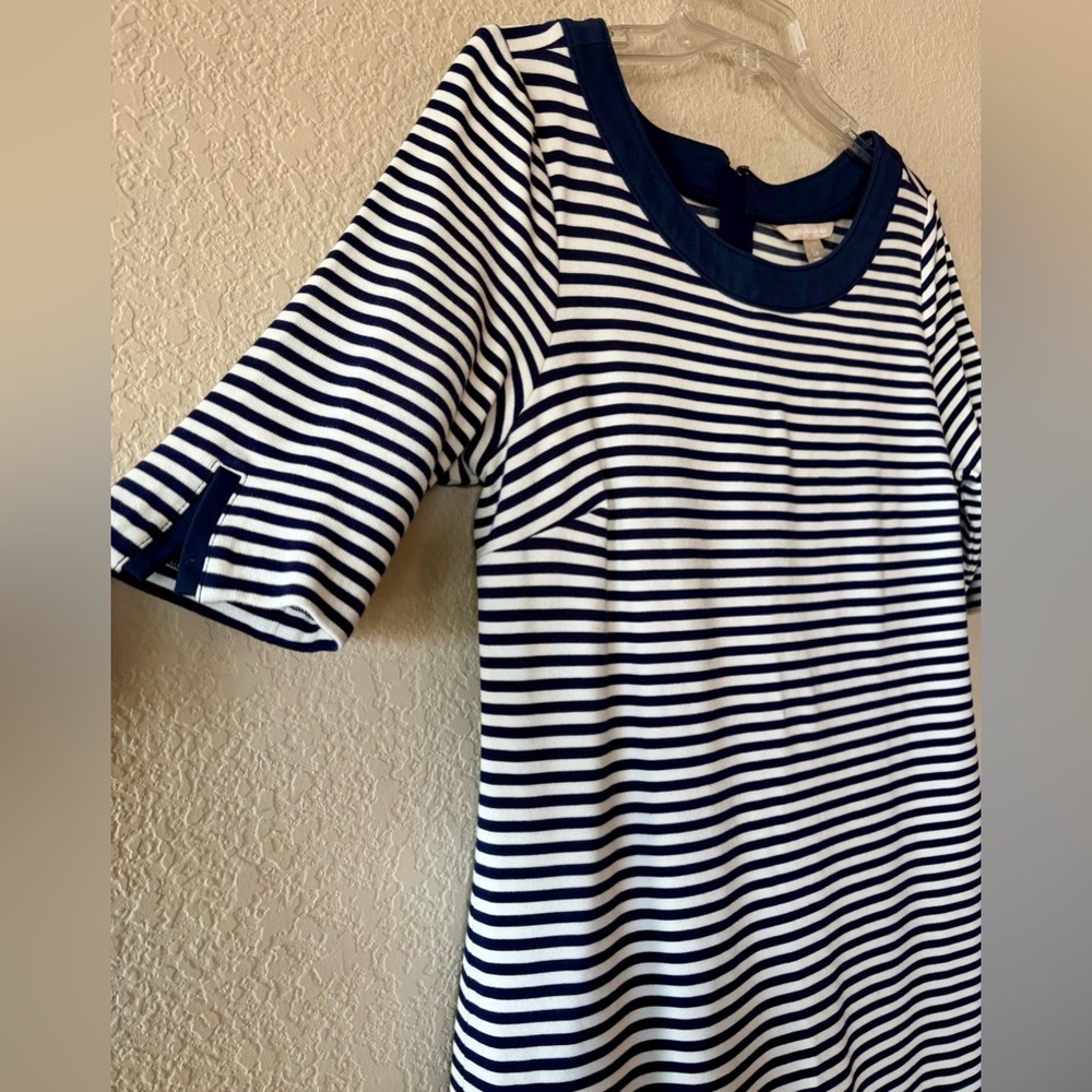 BANANA REPUBLIC WOMENS STRIPE SCOOP NECK SHORT SLEEVE DRESS -- 14 - Picture 2 of 9